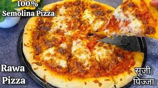 100% Semolina Pizza l Rawa Pizza Recipe l Homemade Healthy Pizza l how to make suji pizza l