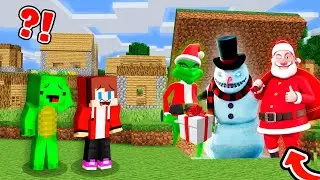 Why SNOWMAN, SANTA and GRINCH is wanted by JJ and Mikey in minecraft! Challenge Maizen