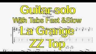 La Grange -  ZZ Top - Guitar Solo - Lesson with tabs fast&slow