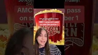 Скидка 50% на попкорн каждый день с абонементом на попкорн от AMC! #киберпонедельник