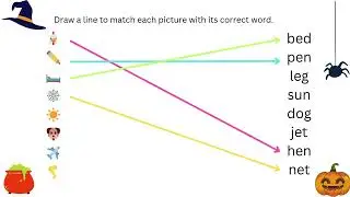 Draw a line to match each picture with its correct word#worksheet #kindergarten