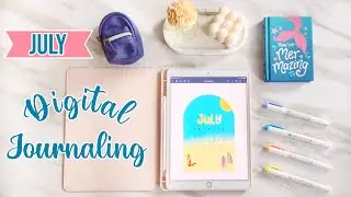 July digital journaling with me ☘️ | Goodnotes & Procreate | Free template and stickers 💫✨✨