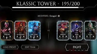 Klassic Normal Tower Match 195 with Fusion 0 MK11 Scorpion. MK Mobile.