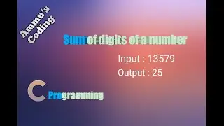 Sum of Digits of a Number in C | Tamil | Using While Loop