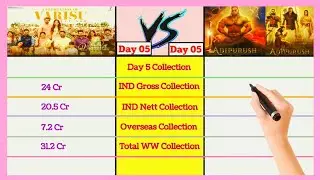 Vaarisu vs Adipurush Day 5 Collection Comparison #varisu #adipurush #adipurushcollection #comparison