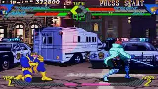 Gambit & Juggernaut - X-Men vs Street Fighter arcade mode