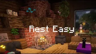 Enchanted Forest Cabin Ambience🌲| Soft Rain & Cracking Fire