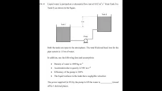 2020 GATE Chemical Engineering Fluid Mechanics_Bernoulli Equation Power Requires to Pump Liquid