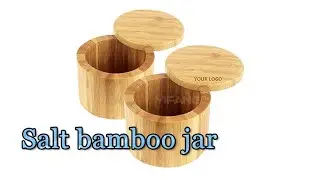 Bamboo Salt Container with Magnetic Lid &ndash; Keep Spices Fresh