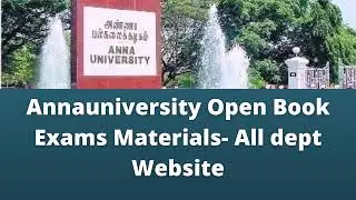 Annauniversity Open Book Exams updated News: Annauniversity Open books Exams Important website
