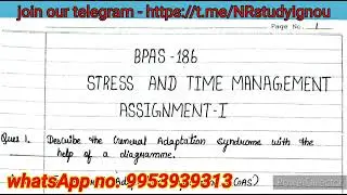 BPAS 186 Solved handwritten assignment 2024-2025 | BPAS 186 Solved assignment in English 2024-2025|