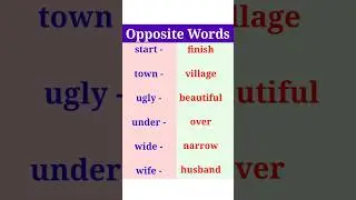 OPPOSITE WORDS vocabulary #english #learnenglish #shorts