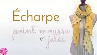 Echarpe légère point mousse et trous-trous