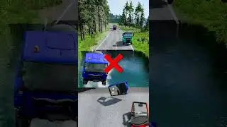 Tanker trucks vs massive water pit #2 #beamngdrive #oddlysatisfying #satisfying