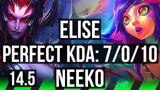 ELISE vs NEEKO (JNG) | 7/0/10, 600+ games, Godlike | EUW Master | 14.5