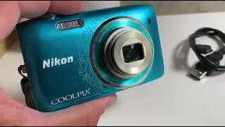 Nikon Coolpix S3500 Zoom 7X 20.1MP Digital Camera BLUE - FULLY WORKING