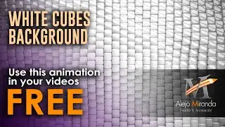 Background of reflective white cubes moving in the form of a wave. Cinema 4D