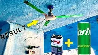 Make a mini ceiling fan with pepsi can and DC motor. diy at home.