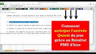 Comment anticiper l'arriv&eacute;e Quint&eacute; du jour gr&acirc;ce au R&eacute;sultat PMU d hier