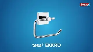 How to use the angular, chromed tesa&reg; Ekkro toilet roll holder