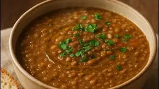Brown Lentil soup || vegan 🌱 || winter recipe || easy to make #VeganSoup #LentilSoup #WinterRecipes