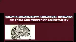 Criteria of Abnormality and Models of Abnormal Behavior #psychology #psychologyresearch