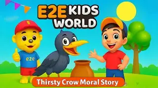 Thirsty Crow Story 🐦 | Pyasa Kawwa Kahani | Moral Story for Kids | Hindi Urdu Cartoon | E2E Toddlers