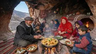 primitive food cooking in cave | surviving village life afghanistan