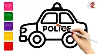 Police Car Drawing, Coloring & Painting 🚗🚗 | How to Draw an Easy Police Car Drawing Step By Step