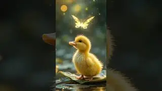 Magical Fairy Duckling on a Leaf | Enchanted Baby Duck Fantasy Animation#shorts #trending #cute  #ai