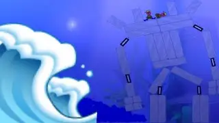 Putting  A Mech Against A Tsunami! ( Water Physics Simulator )