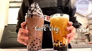 (Sub)🫘🧋배고플 땐 펄 추가 왕창하기🧋🫘 메모~✍🏻 / cafe vlog / 카페브이로그 / 더리터 / asmr / nobgm