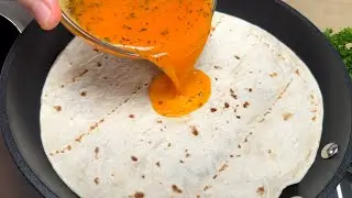 Просто залейте тортилью яйцами... Лучше чем пицца, и так легко приготовить, без духовки # 350