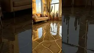 From Broken Floor to Golden Luxury in Seconds ✨ | EP.103 #epoxy, #epoxyfloor, #epoxyresin