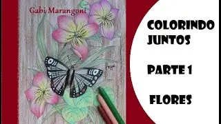 colorindo juntos com giz de cera- parte 1 - Flores