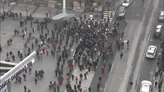 Anti-lockdown protest at Yonge-Dundas Square