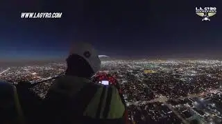 Los Angeles Night Flying - An American Ranger AR-1 gyro zooming through the night sky...
