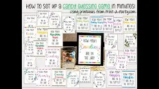 How to set up a Candy Jar Guessing Game | How Many Candies in the Jar? Super easy with printables!