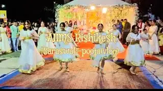 My 1st Saraswati pooja celebration vlog || Dance || skit || decor || AIIMS Rishikesh 