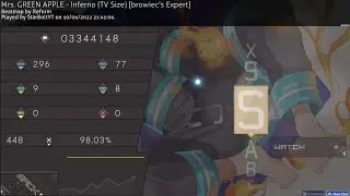 Osu! 1ST FC (140 PP) on ⭐ 5.26 Inferno (TV - Size) [Expert]