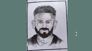Virat kohli portrait drawing|how to draw virat kohli sketch 