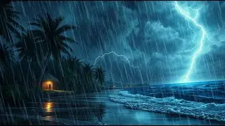 Storm by the Ocean at Night &ndash; ASMR Heavy Rain & Thunder Sounds for Deep Sleep and Relaxation
