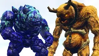CELESTIAL GOLEM vs. PYRIA COLOSSUS/SAVAGE ACRO and More | ARK Dino Battle 🦎