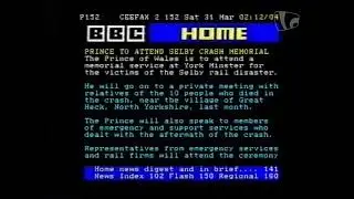Конец эфира и телетекст (BBC 2 Великобритания, 31.03.2001)