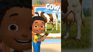 Cow Sheep Goat Painting 🎨 | Farm Animals Sounds for Kids | Learning Short