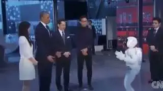 Barack Obama Plays Football with Humanoid Robot Asimo in Japan   FULL VIDEO