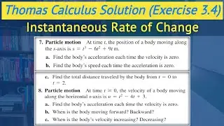Instantaneous rate of change urdu hindi | Thomas calculus exercise 3.4 Q7 and Q8 || Lec 32