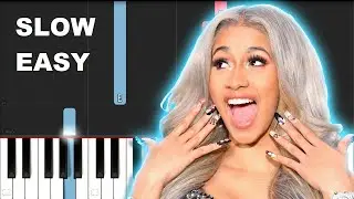 Cardi B - WAP feat. Megan Thee Stallion (SLOW EASY PIANO TUTORIAL)