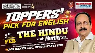 🔴Boost Your English with The Hindu | FEB 5th |Editorial Analysis |Toppers Strategy | Sreedhar's CCE