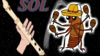 La cucaracha, flauta dulce. Tutorial con animación. Flauta fácil.